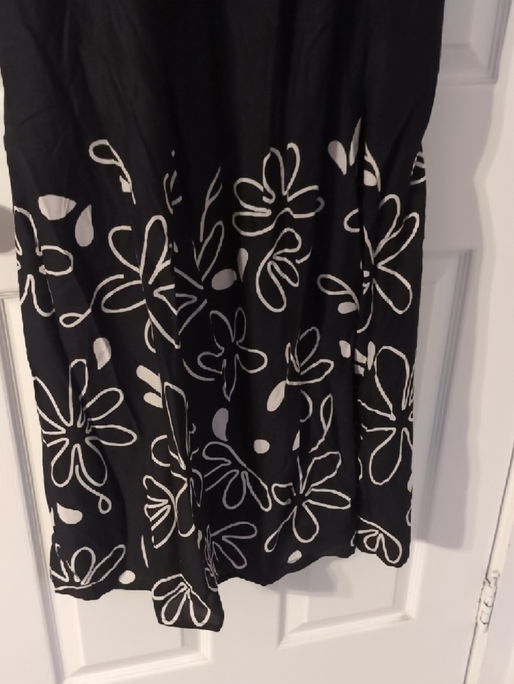Cato Black Maxi Dress with White Floral Hem - Picture 3 of 5